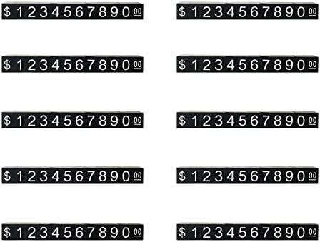 Куб с номер на цена 10 Комплекта Контролирано Показване На Цените На Багажник с Цифра и Буква Доларова етикет (Черен, L)