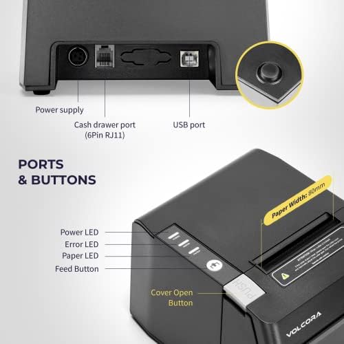 Термопринтер проверки, 80 мм USB/Bluetooth POS принтер QR-код с Автоматичен нож за касов апарат, кутия / ESC / POS, Съвместим