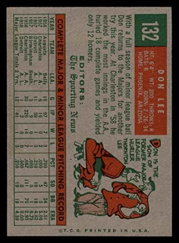 1959 Topps # 132 Дон Ли Детройт Тайгърс (Бейзболна картичка) EX/MT Тайгърс