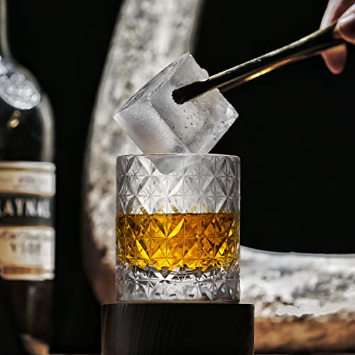 Кристална чаша за уиски ръчно рязане SHOSHIN (набор от 2,10 унции), Двойна старомодни чаши за уиски ръчно выдувки - Подарък