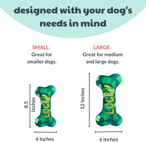 Lulubelles H & K за кучета Power Plush | Стоун-Талисман (малка) |Забавна играчка за куче на Свети Патрик | Играчка за кучета с пищалкой |Подарък за кучета | Забавна, здрава и безопа?