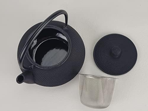 Чайник Iwachu 12302, Тип 5 Arare, Черен, 1,2 литра (0,65 л), Вътрешната част и Задната част на кутията, Эмалированная обработка, Посуда Nambu
