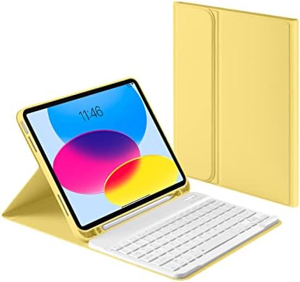 Калъф-клавиатура Laetass за iPad на 10-то поколение 10,9 инча 2022, с Bluetooth, Вграден държач за моливи, напълно завернутая дизайнерска капачка, нескользящая и устойчиво на надра