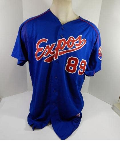 2003-04 Монреал Экспос Мартинес #89 Използван в играта Синя риза BP ST XL 811 - Използваните в играта тениски MLB