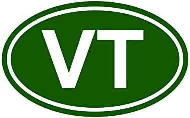 fagraphix Зелена Овални Стикер VT Vermont Стикер на Самозалепващи Vermont Oval vt Euro Oval Ширина 4,00