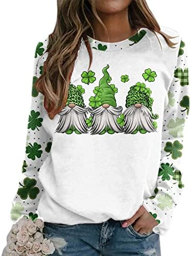 Hoody с Ирландски Гномом на Деня на Св. Патрик за Жени, Сладък Тениски с Дълъг Ръкав, тениски с образа на Щастлива Централи за тийнейджърка