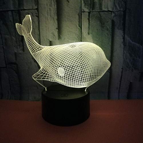 Сладък Кийт 3D Led Лампа Акрилен Кит Илюзия Риба нощна светлина В 7 Цвята Смяна на Животните Светлина Декор Хола Детски Подарък