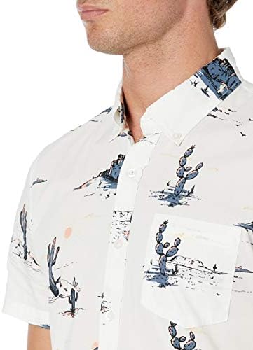 Мъжки приталенная риза от поплин с принтом Goodthreads с къс ръкав