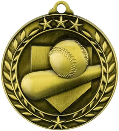 10 X Златни Медала за бейзбол и Софтбол Trophy Награда с Шийните панделки WAMG-901
