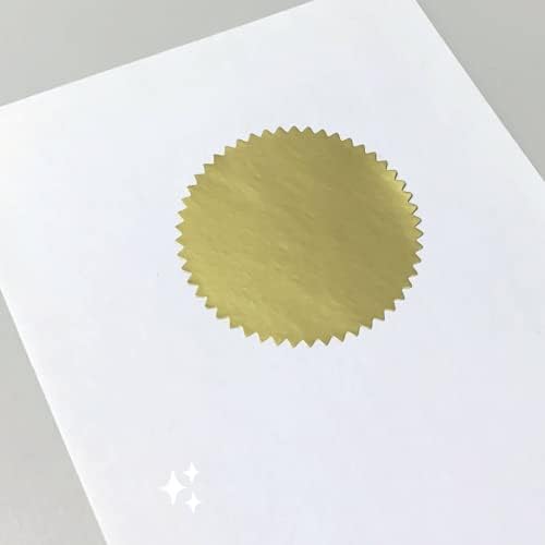 Опаковка от 200 Стикери със златен печат за сертификат с диаметър 2 инча