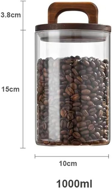 PDGJG Кухненски буркани за съхранение на кафето на зърна, фланец органайзер за черен шоколад (цвят: D, размер: 1000 мл)