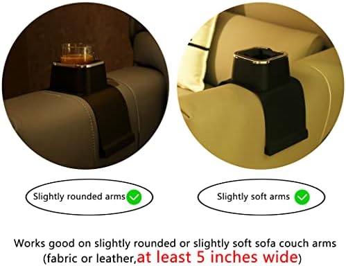 Поставка за чаши за дивана | Идеален за употреба за напитки, за дивана, дивана (Не е подходящ за закръглени или кожен диван капаци подлакътници) (Черен)