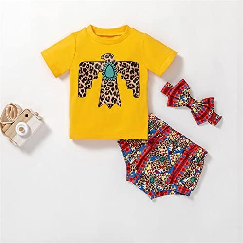 Комплект за малки момичета, в началото на с леопардовым принтом, тениски с анимационни принтом, Панталони с принтом, Определени чалми за