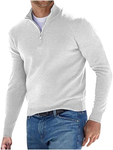 Мъжка Риза с дълъг ръкав, Вълнен Пуловер с шал яка подпора, Обикновен Блок, Удобни Плетени Пуловери, Блузи