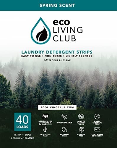 Листове за прах за пране Eco Living Club Хипоалергенни, щадящи околната среда, биоразградим, не съдържа пластмаса, парабени