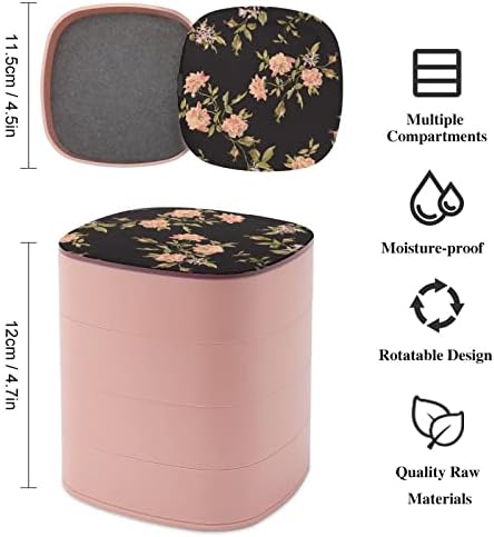 Ковчег за Бижута NAHAN Красиви Цветя Модел Преносим Пътен Бижутериен Калъф ABS Кутия За Съхранение на Бижута Pink за Колиета Пръстени Обеци