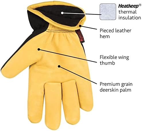 Работни ръкавици от хибридна кожата премиум-клас с подплата Kinco, Heatkeep™ (стил № 101HK)