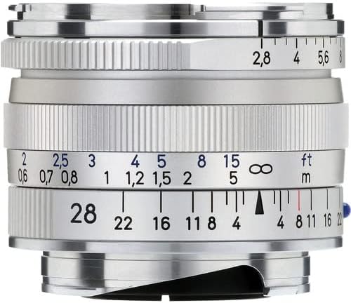 Широкоъгълен обектив ZEISS Ikon Biogon T* ZM 2.8/28 за дальномерных фотоапарати Leica M-Mount, Сребрист