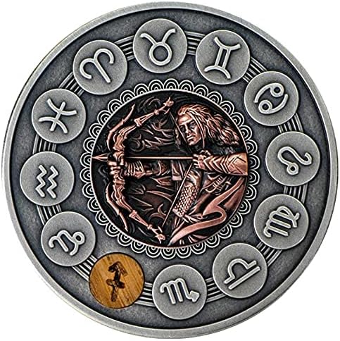 Ada Cryptocurrency Криптовалюта Любима Монета Възпоменателна Монета Дванадесет Съзвездия Стрелец Цвят На Слънцето Щастливата