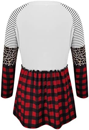 Shusuen Дамски модни hoody с подплата, коледен принт, есенно-зимни спортни облекла с кръгло деколте, свободни удобен потник, пуловер