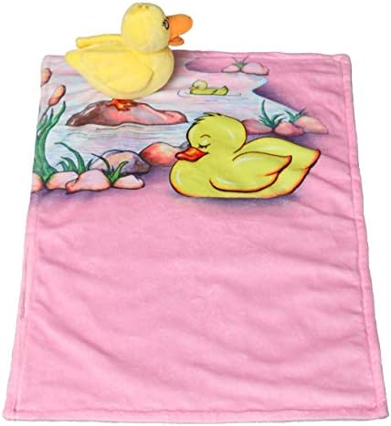 SooRoo Kids: Защитно одеяло, Уютно Меко Детско одеало от норка, Патица е буден / Патица спи [Изберете цвят] (розов)