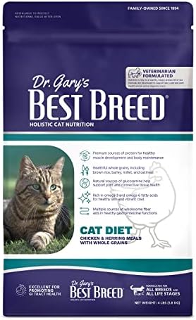 Диета за котки на най-добрата порода, произведени в САЩ [Натурален суха храна за котки от всички възрасти] - 4 килограма.