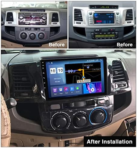 DLYAXFG Android 10 Главното Устройство Двоен Din Стерео Сателитна навигация, за Toyota Fortuner Hilux 2004-2014 Радио GPS Навигация