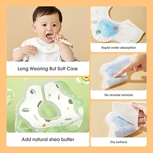 SEEDNUR Бебешки Лигавници за Еднократна употреба, Въртящи се На 360 °, Престилки За никнене на млечни зъби И Пускания Слюней, Унисекс,