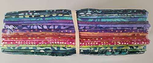 Пакет на половин ярд - Joy Batiks В грах с флорални мотиви, Сини, Пурпурни, Розови, Зелени, 20 парчета Памучен плат Boundless от Quilter's