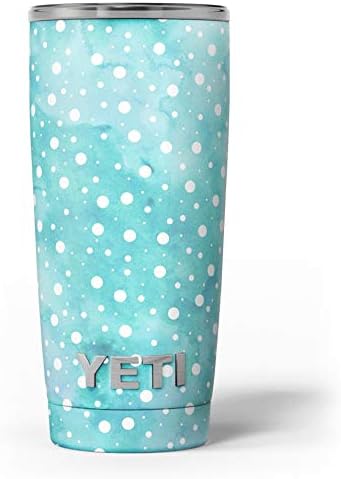 Дизайн Skinz Светло Синьо и бяло Акварел Грах - Набор от винил оберток със стикери върху кожата, съвместим с бокалами Yeti Rambler Cooler Tumbler