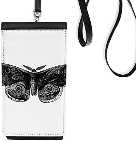 Черна Пеперуда Въздушен Кайт Арт Деко Подарък Мода Телефон В Чантата Си Портфейл Окачен Мобилен Калъф Черен Джоба