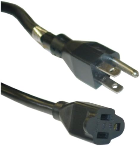 Удължителен кабел за захранване от 50 фута, удължителен кабел за захранване, Черен, SJT, от NEMA 5-15 P до NEMA 5-15 R, 14 AWG, 3 Проводник,