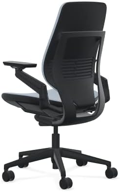 Офис стол Steelcase Gesture - Cogent: Съединете тъканта цвят патладжан, седалка на средна височина, облегалка във формата на миди, рамка от черно по-черно, лумбална опора, подкр?