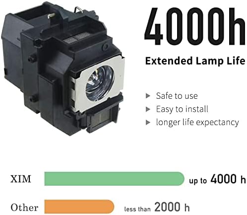 XIM ELPLP96 V13H010L96 Замяна лампа на проектора, Съвместима с Epson Powerlite Home Cinema 2100 2150 S39 1060 660 760hd VS250 VS350