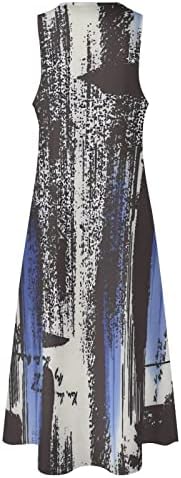 Лятна Рокля с цветен Модел, Подходящи Макси рокля за Жените, Лятно Дамско Подходящо Свободно Елегантна Дълга Рокля, Елегантна Парти