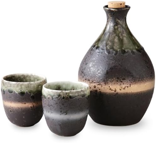 Комплект чаши за саке Arita Фаянс Oribe Kansei (26,0 течни унции (675 cc)) от 2 чаши обем 5,9 течни унции (145 cc)
