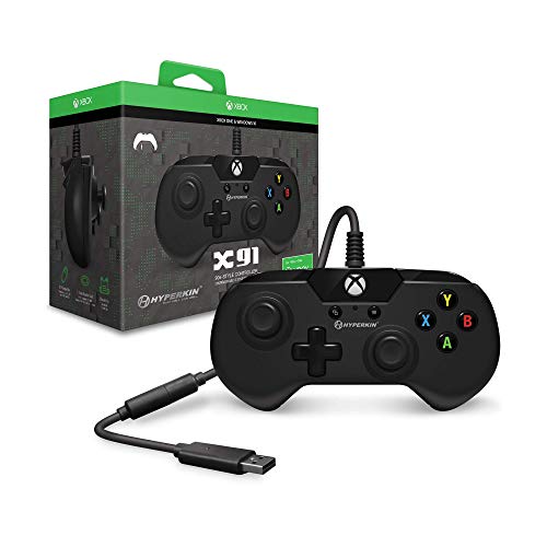 Жичен контролер Hyperkin X91 за Xbox One / КОМПЮТЪР с Windows 10 (Черен) - Официално лицензиран Xbox