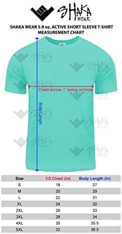 Мъжки памучен тениска Shaka Носете – Базова тениска с кръгло деколте и Къс ръкав, Тениски Active 5,8 Унции, Обикновен Голям