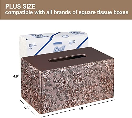 Калъф за кутии за Салфетки Голям Размер, Правоъгълен Титуляр за кутии за Салфетки от Изкуствена кожа, Диспенсер за хартиени Кърпички,