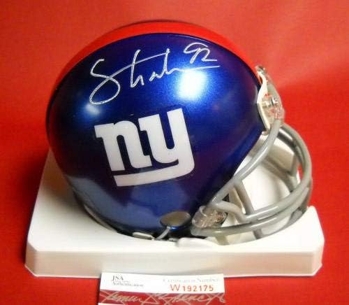 Мини-каска Ню Йорк Джайентс с автограф на Майкъл Страхана Jsa 2014 Hof Last One - Мини-Каски NFL с автограф