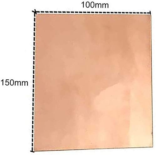 NIANXINN Меден лист От чиста медна ламарина Фолио За бижута, Подходящи за заваряване и запояване 100 мм x 150 мм, 100 мм x 150 мм x 2 мм