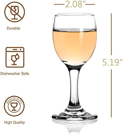 Чашки Valeways, Комплект мини-чашите за вино с обем от 5 мл от 6, Сладки Чашки / са идеални за бяло и Червено вино / Дегустация Вино / Вино в чаша от Прозрачен
