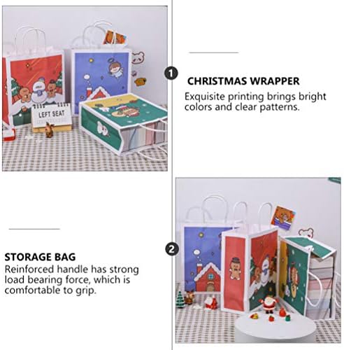 DOITOOL Хартиени Хранителни Чанти Коледни Хартиени Подаръчни Торбички, Чанти За Съхранение на Празнични Коледни Предложения Хартиени