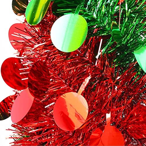 Изкуствена Коледна елха с 50 Цветни гирлянди, 5 Метра, Сгъваема Мишурная Коледна елха с Коледни топки, Коледни Украси за Дома