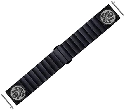 Каишка с надпис NICKSTON е Съвместим с Samsung Watch 3 45 мм Galaxy Watch 46 мм Gear S3 Frontier Класически Черен Гривна от неръждаема