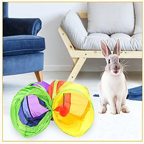 Рай за зайци, Тунели и тръба за зайци, 3 опаковки Билкови топки - Складное Убежище За малки животни, Играчки-Тунели за Чинчили,