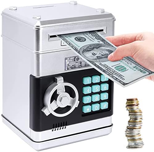 Acalu Касичка за Деца Мини Банкомат Автоматично Превъртане на Хартиен Монетен Банка Кутия За Спестяване на Пари