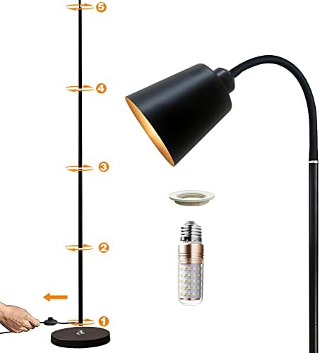 Под лампа Meaterli, Индустриален под лампа с led лампа с мощност 12 W в 3 цвята, въртящи се на 360 ° Високо лампата, foot ключ за включване / изключване, Минималистичен, Модерен, п