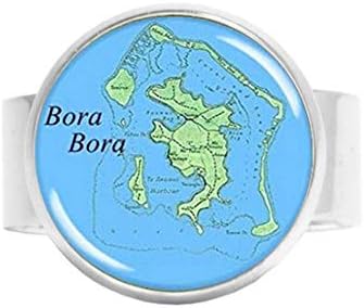 Кутия за Хапчета С Карта на Бора-Бора, Кутия шоколадови Бонбони С Карта на остров Бора Бора, Френска Полинезия, Бижута Със Снимки