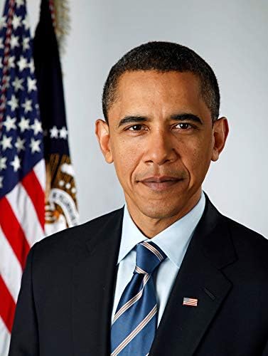 Снимка на официален портрет на президента Барак Обама - Историческо произведение на изкуството 2009 г. - (11 x 14) - Блясък